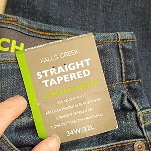 Falls Creek Men's Straight Leg Jeans - Dark Blue 34/32